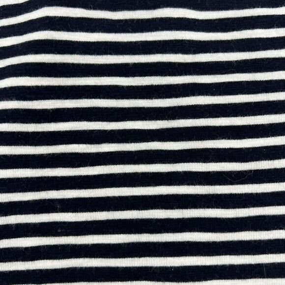 J Jill Navy and White Striped Top with eyelet cuffs Size Medium Petite - Picture 2 of 5